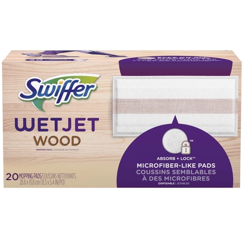 Swiffer WetJet Mops for Floor Cleaning, Hardwood 20 Count (Pack of 1), White